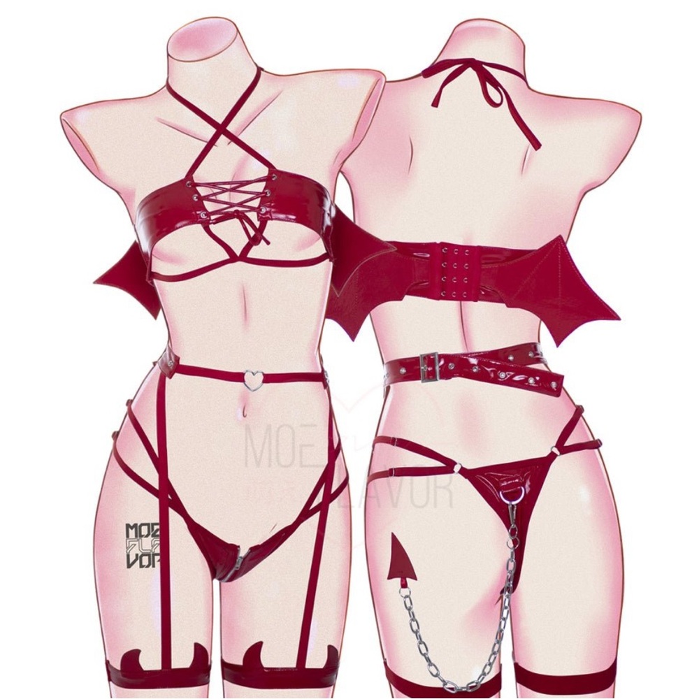 Moeflavor Red Hell Rider Succubus Lingerie